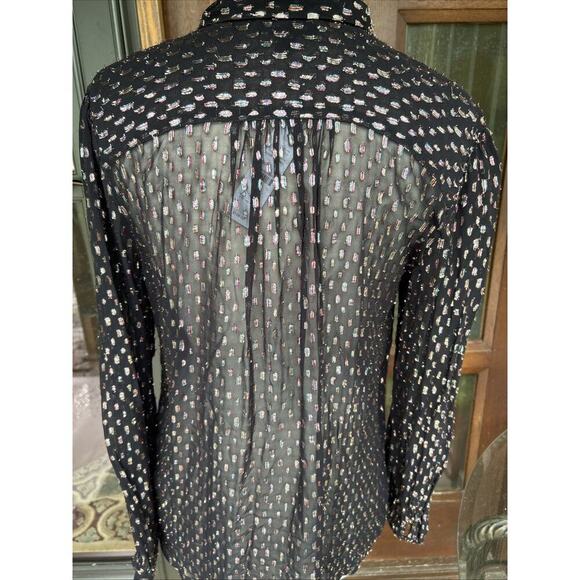 NWT $128 J. Crew Tie-neck blouse with rainbow Lurex® dot Sz S - Picture 7 of 8